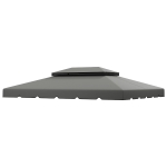 Outsunny Bâche de Rechange pour Tonnelle 4x3 m avec Double Toit Orifices de Drainage Seulement Bâche NON Inclut Cadre Gris claro