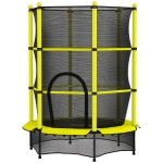 HOMCOM Trampoline enfant Ø140 cm pour 3-10 ans avec filet de sécurité Charge 50 kg pour intérieur extérieur Jaune