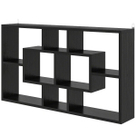 HOMCOM Étagère Murale Décorative Bibliothèque pour Livres, CDs avec 8 Cubes 85x14,5x47,5 cm Noir
