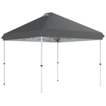 Outsunny 3 x 3 m Pop Up Gazebo with Wheels, UPF50+ One-Touch Outdoor Garden Party Tent Marquee Wedding Awning Canopy, Dark Grey