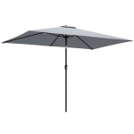 Outsunny Garden Parasol, Parasol Umbrella with Crank Handle, Tilt Function, Polyester Canopy, Light Grey