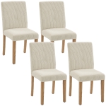 HOMCOM Conjunto de 4 Cadeiras de Jantar Cadeiras Modernas para Cozinha Encosto Alto Estofadas em Veludo Assento Acolchoado 44x56x90 cm Bege
