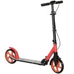HOMCOM Trottinette pliable pour adultes et enfants de +14 ans Trottinette avec guidon réglable 91,5x36,5x91-104 cm Rouge