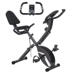 SPORTNOW Bicicleta Estática Plegable Silenciosa con Resistencia Magnética Monitor LCD y Bandas para Brazos 43x97x109 cm Negro