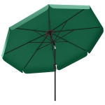 Outsunny 3 m Garden Parasol with Tilt Mechanism & Crank Handle, UPF 30+ Patio Umbrella Outdoor Table Umbrella, Green