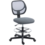 Vinsetto Scaun de birou ergonomic, fotoliu de birou cu suport pentru picioare, scaun pentru desen din plasă, înălțime reglabilă, gri închis