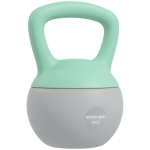 SPORTNOW Pesa Rusa 8 kg Kettlebell Relleno de Arena Metálica Mango Antideslizante para Casa 19x19x28 cm Verde y Gris