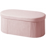 HOMCOM Pouf de rangement Banquette de rangement pliante 72 L 76x38x35 cm Revêtu de velours Coffre de rangement Rose
