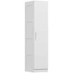 HOMCOM Single Bedroom Wardrobe with Shelf and Hanging Rail, Modern Clothes Storage Cupboard with Soft-Close Door for Bedroom, White