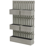 Outsunny Bac surélevé en bois, bac de plantation réglable avec treillis, serre froide, bac de jardin 60x16x100cm Gris