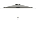 Outsunny Parasol mural demi-lune gain de place avec ouverture à manivelle, 2.7x2.4 m, Gris clair