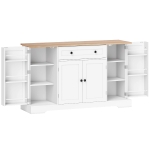 HOMCOM Bufet de bucătărie cu sertar rafturi pe uși rafturi reglabile bar pentru cafea 138x40x83,5 cm Alb