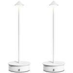 HOMCOM Set 2 lampade da tavolo LED ricaricabili con USB e controllo touch, Bianco