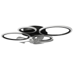HOMCOM Plafondventilator met verlichting en afstandsbediening, 77 cm LED-plafondventilator met 3 lichtkleuren, 6 snelheden, timer