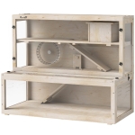 PawHut Cage pour hamster, 3 niveaux, maisonnette, accessoires, 100 x 50 x 84 cm, pour plusieurs petits animaux, bois, plastique