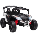 AIYAPLAY Auto Elettrica per Bambini con Telecomando e 2 Motori, Fari e Musica, 88x57.5x55.5 cm, Bianco