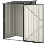 Outsunny Abri de jardin pour outils en Acier galvanisé avec Porte, 100x104x160 cm, Gris foncé