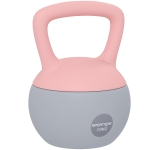 SPORTNOW Kettlebell 10 kg con sabbia metallica e maniglia antiscivolo, Rosa chiaro e Grigio