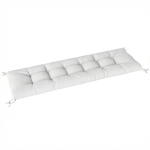 Outsunny Bankkissen für Außenbereich mit Befestigungsriemen UV50+-Schutz langsamer Rückprall Innen Außen 198x65x13 cm Creme