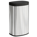 HOMCOM Pattumiera da cucina automatica con coperchio a chiusura morbida, 55 L in acciaio inossidabile, 38x28,5x69 cm, argento