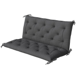 Outsunny Coussin pour banc de jardin ou balancelle de jardin 120x110x12 cm 2 plazas avec 6 cordons de fixation noir
