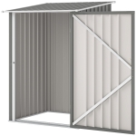 Outsunny Abri de Jardin Porte-Outils en Acier Galvanisé avec Porte Battante, 100x104x160 cm, Gris Clair
