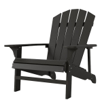 Outsunny Fauteuil Adirondack résistant aux intempéries en bois Chaise de jardin extérieure avec dossier haut et accoudoirs
