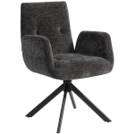 HOMCOM Fauteuil rembourré, fauteuil d'appoint, design moderne, pivotant, jusqu'à 120 kg, Noir