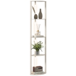 HOMCOM Lampadaire LED, étagère d'angle, dimmable, 4 étagères, lumière blanc chaud, 41x30x164cm, chêne