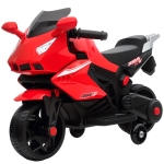 AIYAPLAY Moto électrique pour enfants, klaxon, phares, fonction musicale, 2,5 km/h, Rouge