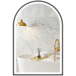 HOMCOM Miroir de Salle de Bain LED 60x90 cm Miroir Mural Arqué 3 Températures de Couleur Luminosité Réglable Fonction Anti-buée Noir