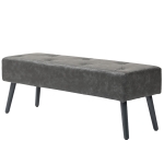 HOMCOM Banc de bout de lit Banquette de chambre avec pieds en bois et assise rembourrée 114x38x42 cm Gris
