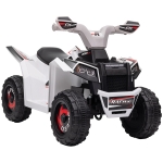 HOMCOM Quad elettrico bambini 2,5 km/h con marcia avanti e indietro, Bianco