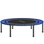 SPORTNOW Trampoline de Fitness Ø114 cm avec Cadre en Acier Renforcé pour Entraînement Jambes Corps Bleu et Noir