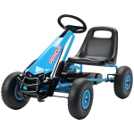 AIYAPLAY Gokart à pédales pour enfants, siège réglable en hauteur, roues EVA, frein, embrayage, 3-8 ans, Bleu