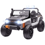AIYAPLAY Véhicule électrique pour enfants, batterie 12V, avec siège parent-enfant, télécommandable, musique, klaxon, feux LED, 3-8 ans, Blanc