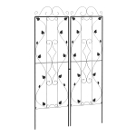 Outsunny Spalier din oțel set 2 buc. pentru înfigere, rezistent la rugină, suport cu frunze 50 x 181 cm Negru