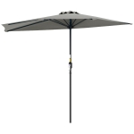 Outsunny Wand-Halbkreis-Sonnenschirm platzsparend mit Kurbelöffnung, 2.7x2.4 m, Hellgrau