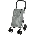 HOMCOM Chariot de courses pliable 46 L chariot 3 en 1 à 6 roues sac isotherme et poignée réglable 44x58x100 cm Gris