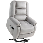 HOMCOM Poltrona alzapersone con funzione massaggio, 90x93x110 cm, Grigio chiaro