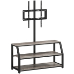 HOMCOM Comodă TV cu suport pentru televizoare până la 182,9 cm, comodă TV cu 2 rafturi deschise, 110x43x150cm, gri