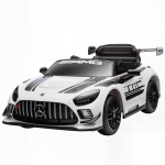 AIYAPLAY Voiture électrique Mercedes, Aufsitzauto pour enfants, 12V Batterie, lumières LED, fonction musique, Hupe, 3-8 Jahre, Blanc