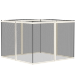 Outsunny Plase de țânțari pentru cort de grădină 3 x 3 m - set de 4 plase de țânțari cu fermoar + cârlige de prindere - poliester nylon