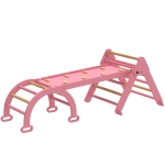 AIYAPLAY Structure d'escalade intérieure, triangle d'escalade pliable 7-en-1 avec toboggan, arc d'escalade