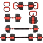 SPORTNOW Ensemble d'haltères 6-en-1 Haltères Barres réglables 25 KG pour musculation à domicile