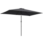 Outsunny Garden Parasol, Parasol Umbrella with Crank Handle, Tilt Function, Polyester Canopy, Black