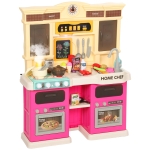 AIYAPLAY Cuisine jouet avec eau courante, 85 accessoires, robinet électrique, lumières, sons, pour enfants de 3-6 ans