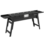 Outsunny Portable BBQ Grill, Foldable Charcoal Grill for Camping and Picnics with 2 Side Shelves and Handle, Black