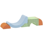 AIYAPLAY 5-częściowy zestaw miękkich klocków dla małych dzieci, do wspinaczki, pełzania, budowania, lekki, sztruks, pianka, kolorowy