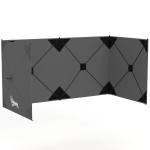 Outsunny Opvouwbaar windscherm met spankoorden, grondhaken en draagtas voor camping en tuin, 480 x 120 cm, donkergrijs